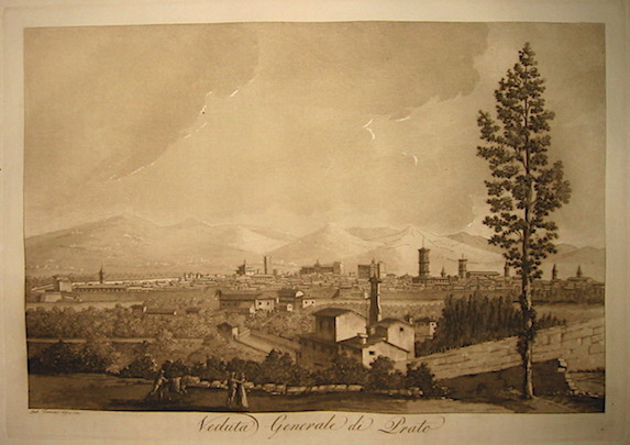 Terreni Antonio Veduta generale di Prato 1801 Firenze 